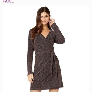Paige metallic wrap dress sz small
